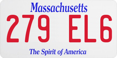 MA license plate 279EL6