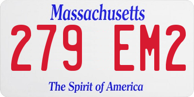 MA license plate 279EM2