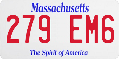 MA license plate 279EM6
