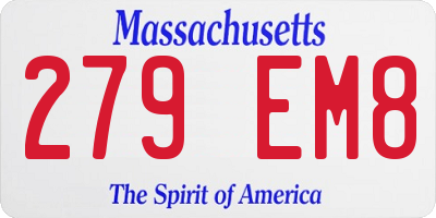 MA license plate 279EM8