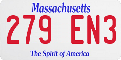 MA license plate 279EN3
