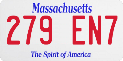 MA license plate 279EN7