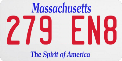 MA license plate 279EN8