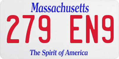 MA license plate 279EN9