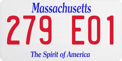 MA license plate 279EO1