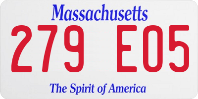 MA license plate 279EO5
