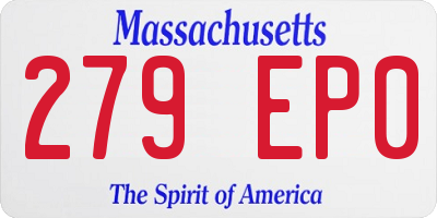 MA license plate 279EP0