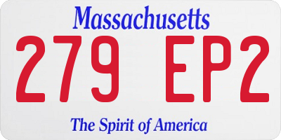 MA license plate 279EP2