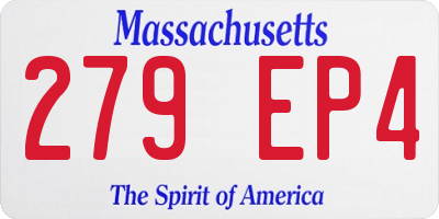 MA license plate 279EP4