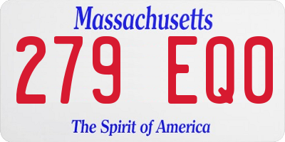 MA license plate 279EQ0