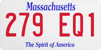 MA license plate 279EQ1