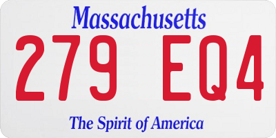 MA license plate 279EQ4