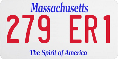 MA license plate 279ER1