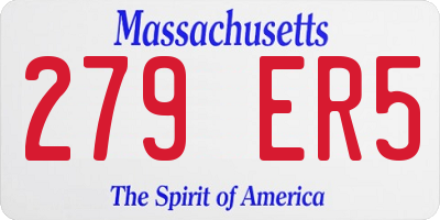 MA license plate 279ER5