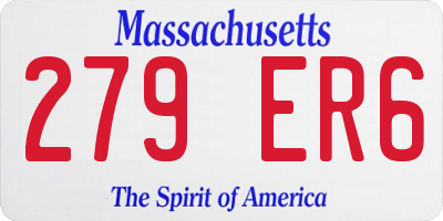 MA license plate 279ER6