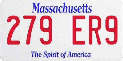MA license plate 279ER9