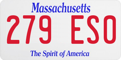 MA license plate 279ES0