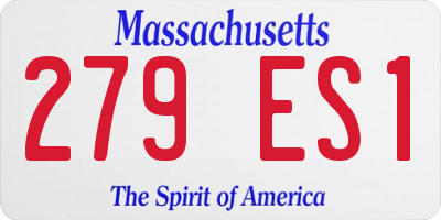 MA license plate 279ES1