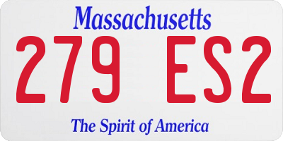 MA license plate 279ES2