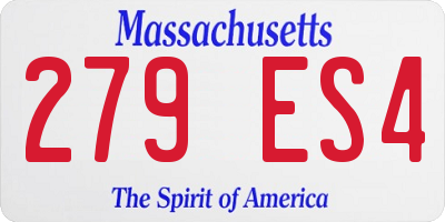 MA license plate 279ES4