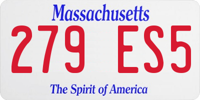 MA license plate 279ES5