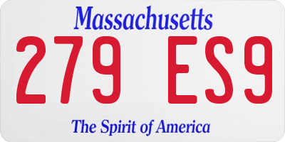 MA license plate 279ES9