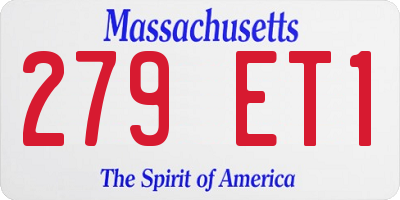 MA license plate 279ET1