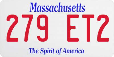 MA license plate 279ET2