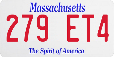 MA license plate 279ET4