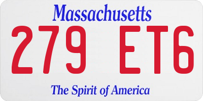 MA license plate 279ET6
