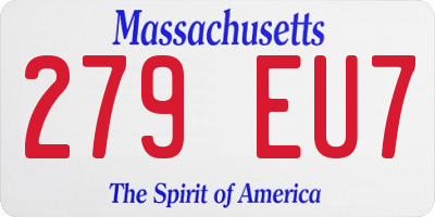 MA license plate 279EU7