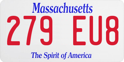 MA license plate 279EU8