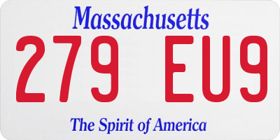 MA license plate 279EU9