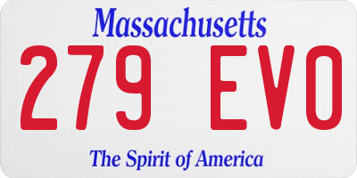 MA license plate 279EV0