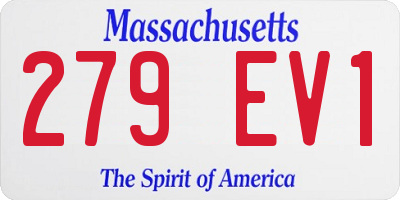 MA license plate 279EV1