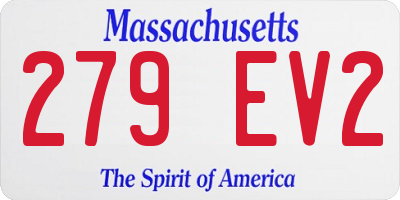 MA license plate 279EV2