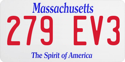 MA license plate 279EV3
