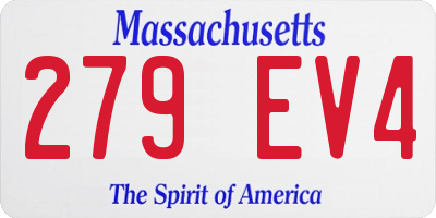 MA license plate 279EV4
