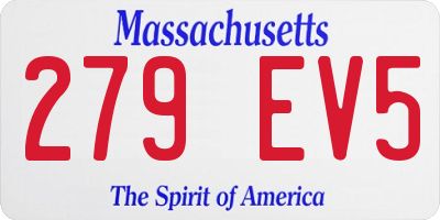 MA license plate 279EV5