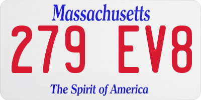 MA license plate 279EV8