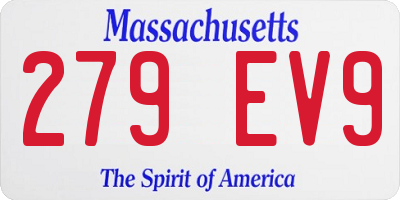 MA license plate 279EV9
