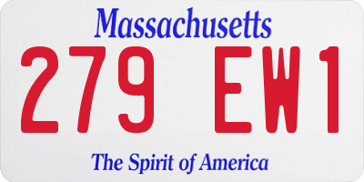MA license plate 279EW1