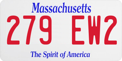 MA license plate 279EW2