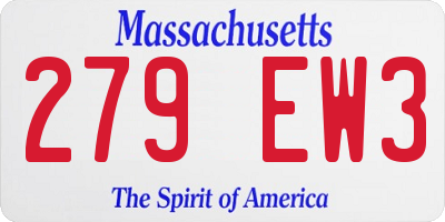 MA license plate 279EW3