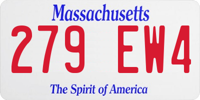 MA license plate 279EW4