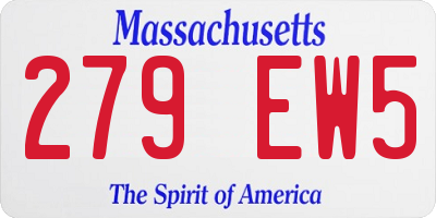 MA license plate 279EW5