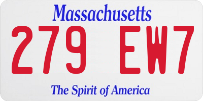 MA license plate 279EW7