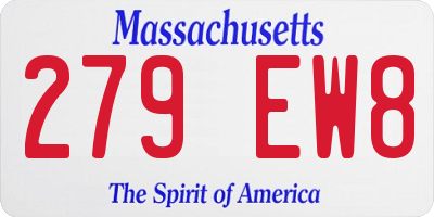 MA license plate 279EW8