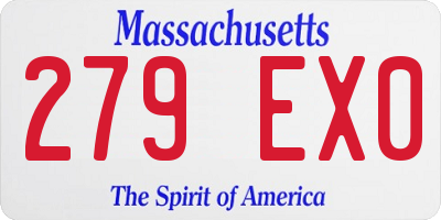 MA license plate 279EX0