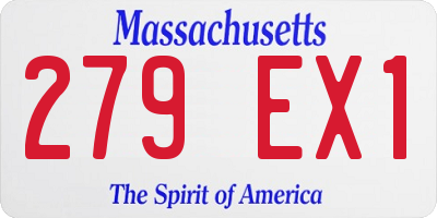 MA license plate 279EX1